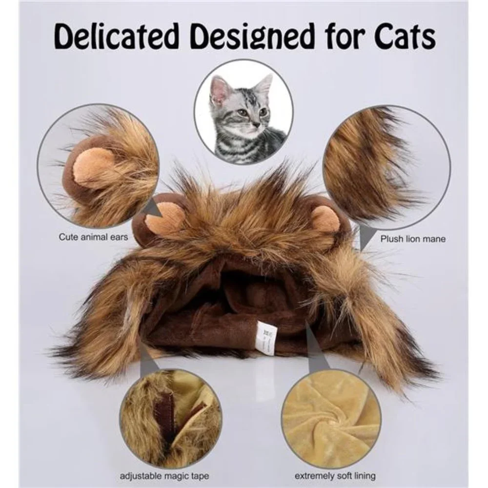 Funny Pet Cat Costumes for Christmas | Furry Pet Clothing Accessories